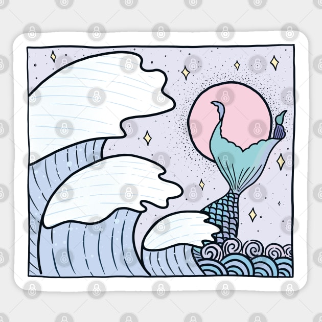 Great Mystical Wave - Fantasy Sticker by awesomesaucebysandy